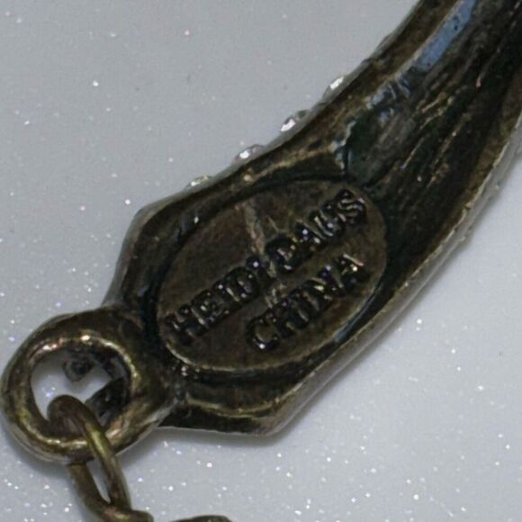 Heidi Daus large brooch pin purple/green flower hanging/dangle bead Swarovski - Picture 6 of 8